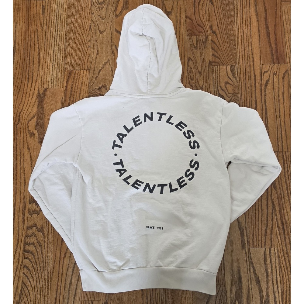 Talentless Hoodie Hotel Collection Circle Logo Beige Women's M Cozy Streetwear